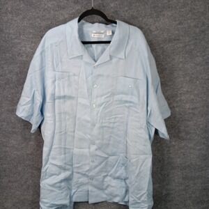 CUBAVERA Linen Button Up Shirt Resortwear Big And Tall Vacation Cruise 4 Pockets
